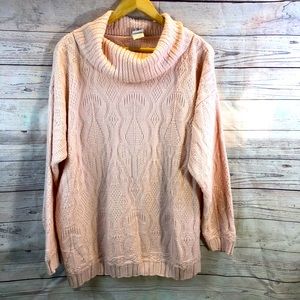 Ship'N Shore Light Pink Cowl Neck Sweater Size L